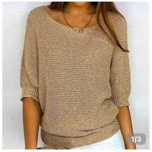Classic Gold-Brown
^
Knitted Long Sleeve sweater - brand new. Still in the bag.